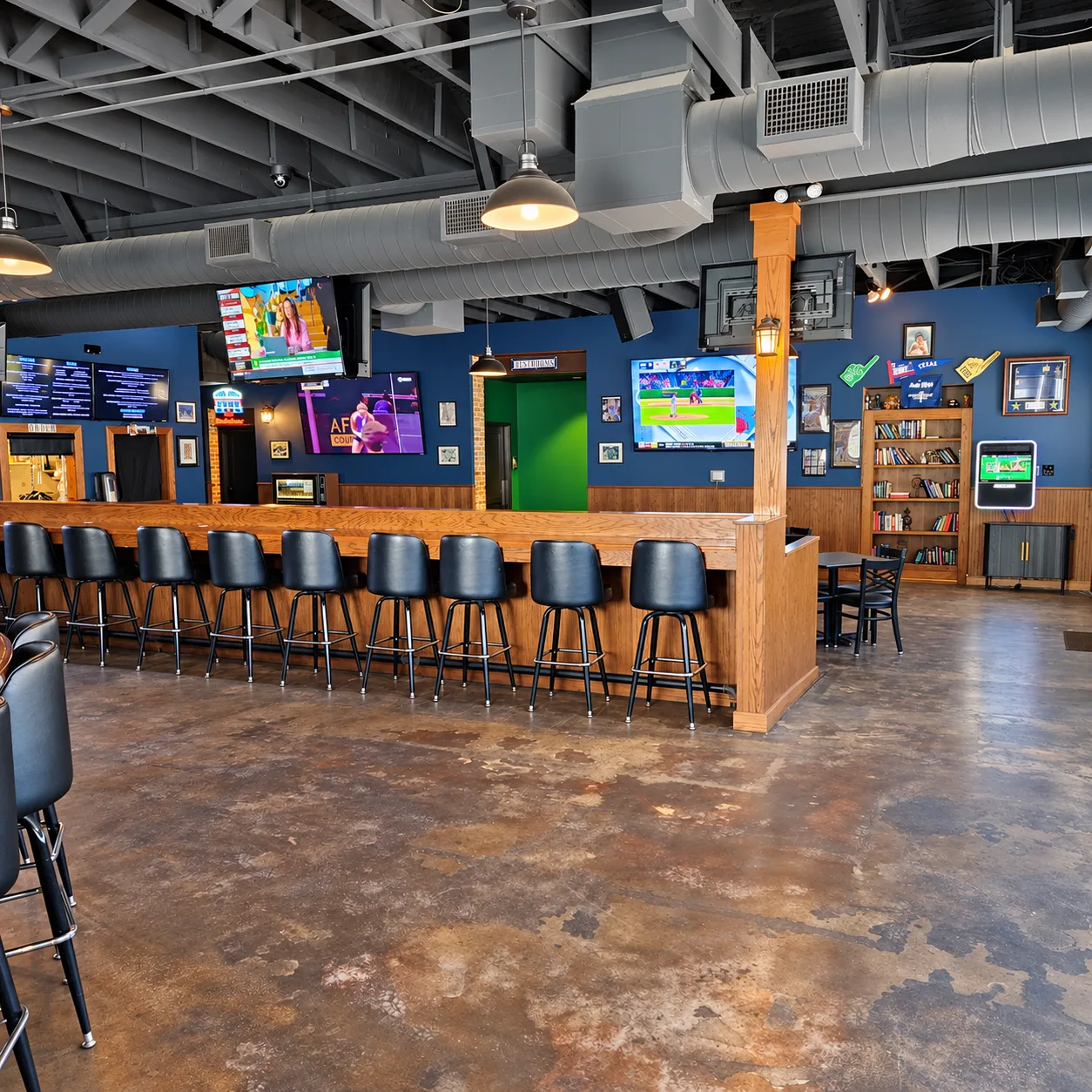 The long bar and dining room inside Morton's Tavern in Fort Worth